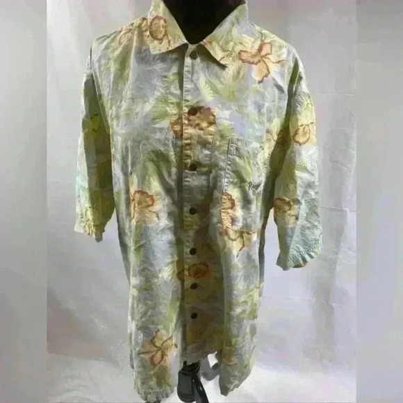 Rainforest Cafe Hawaiian Shirt Men's  Casual Button Up Tropical Vintage Beach LG - Picture 1 of 5